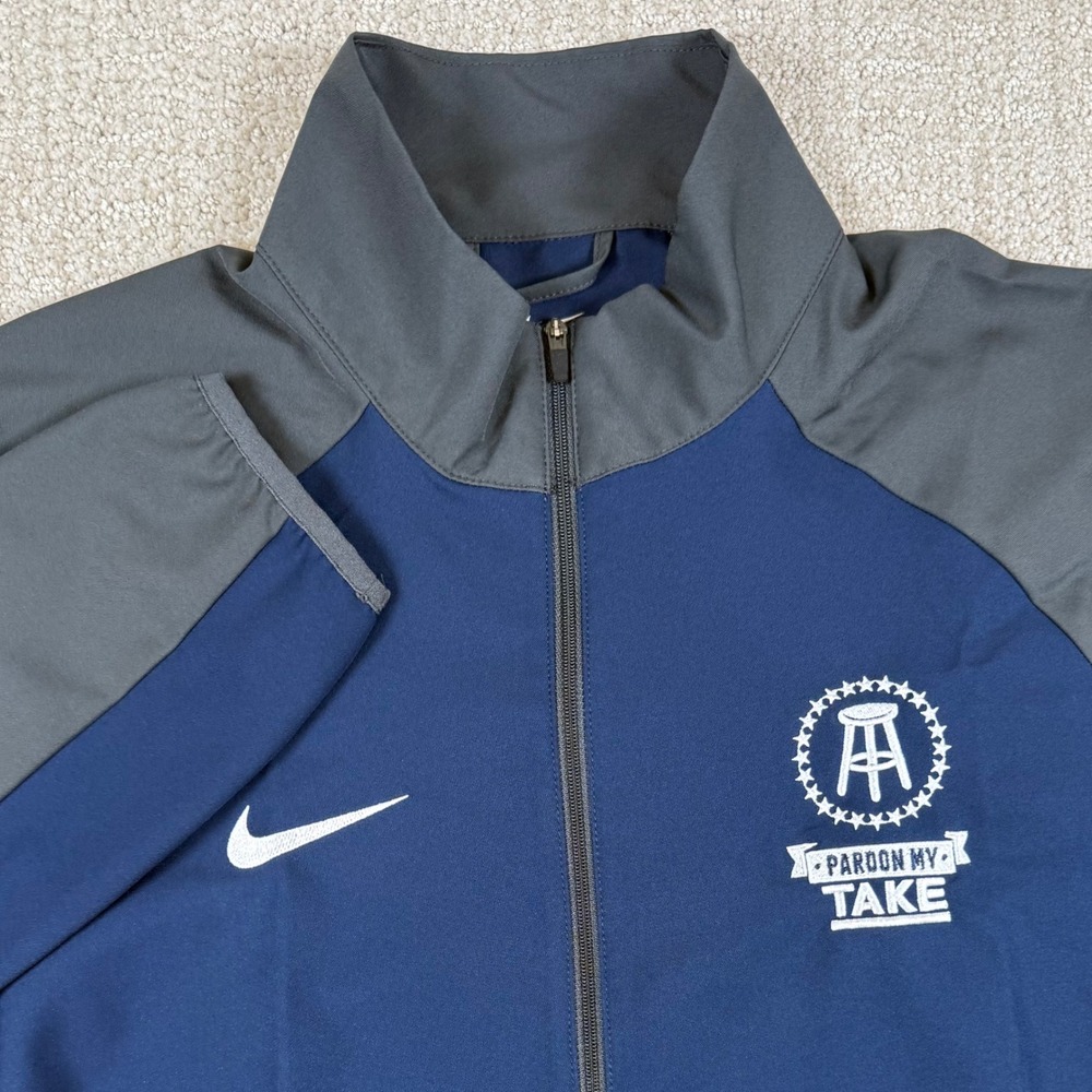 Nike Dri-Fit Mens Small Pardon My Take PMT Barstool Sports Blue Track Jacket